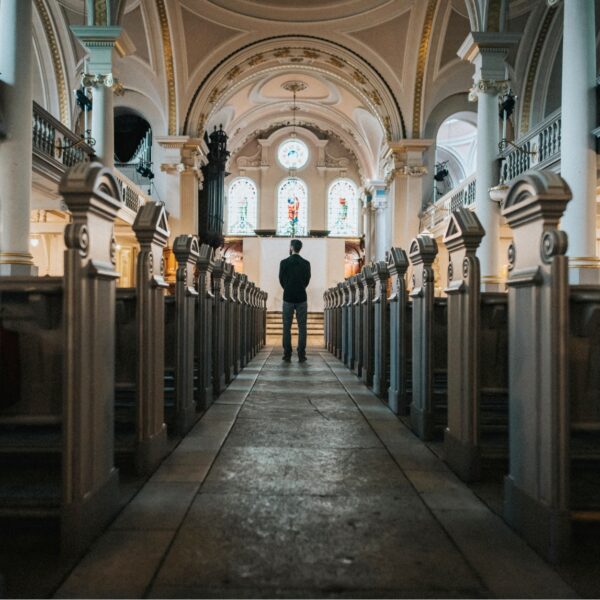 Image of a man in a church building