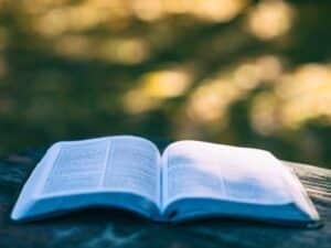 Image of a Bible in the sunshine