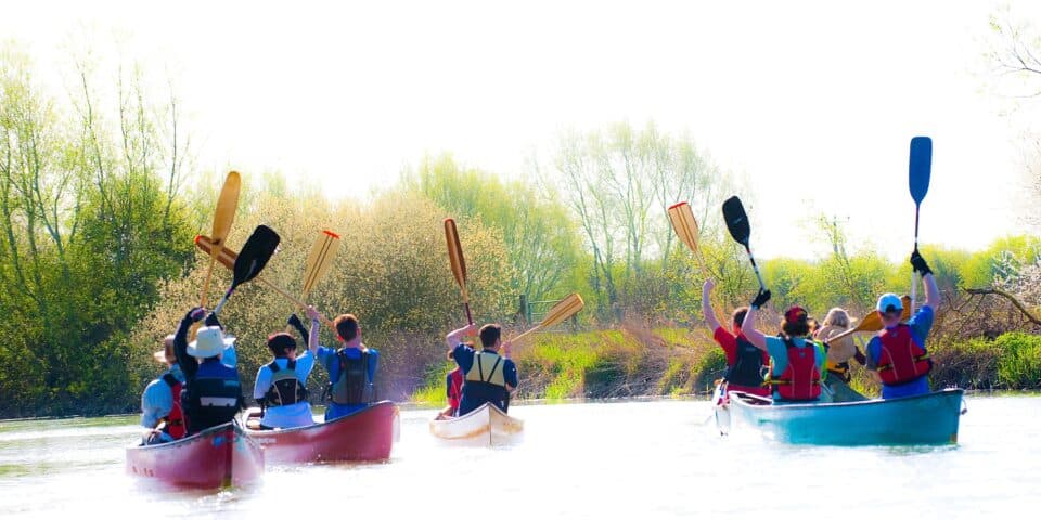 AdventurePlus young people in canoes