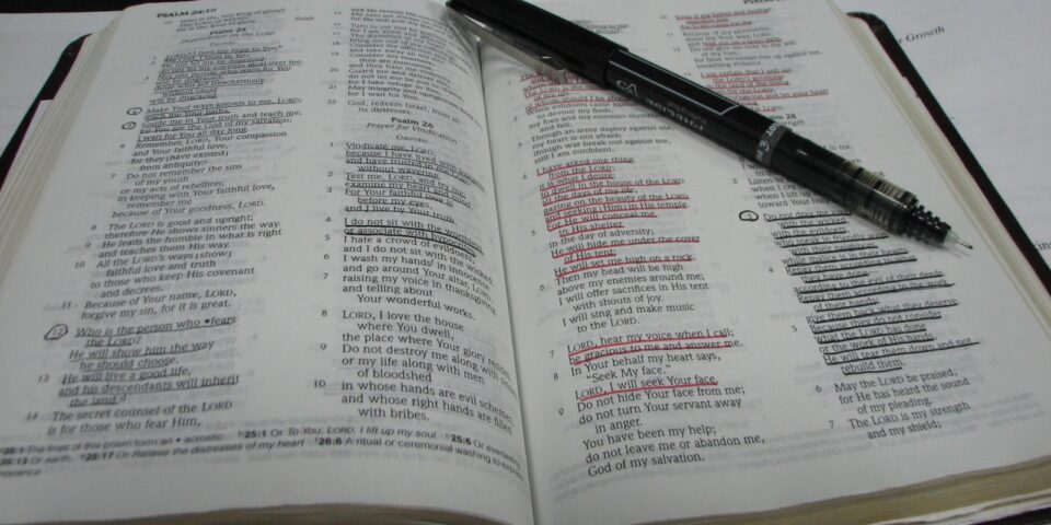 Bible open for bible study