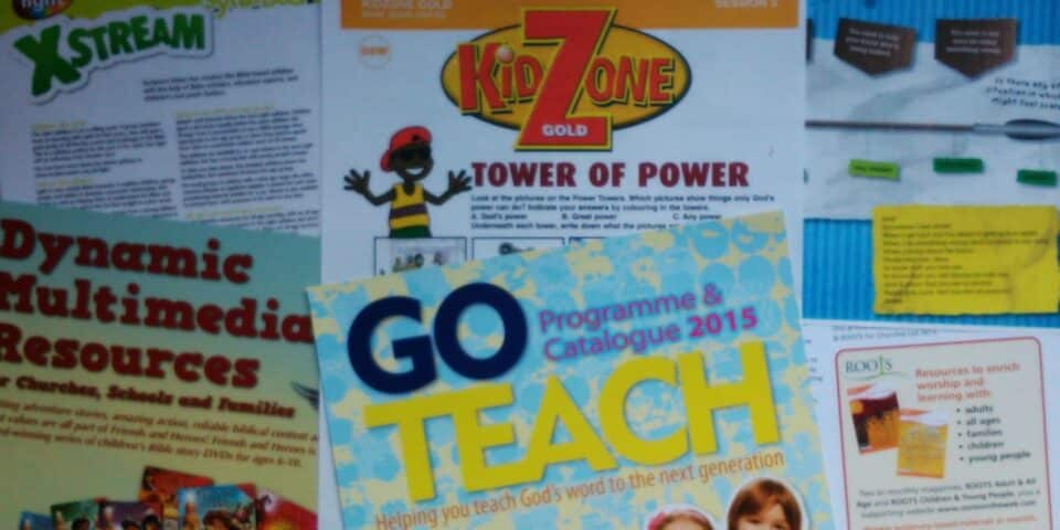 Children's Ministry resources laid out on a table