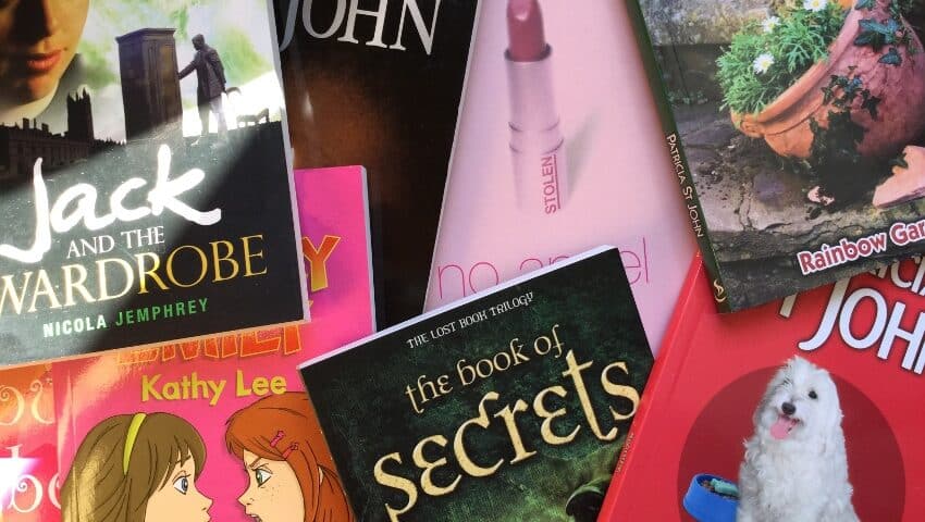 A pile of fiction books