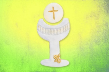 Illustration of communion chalice and wafer