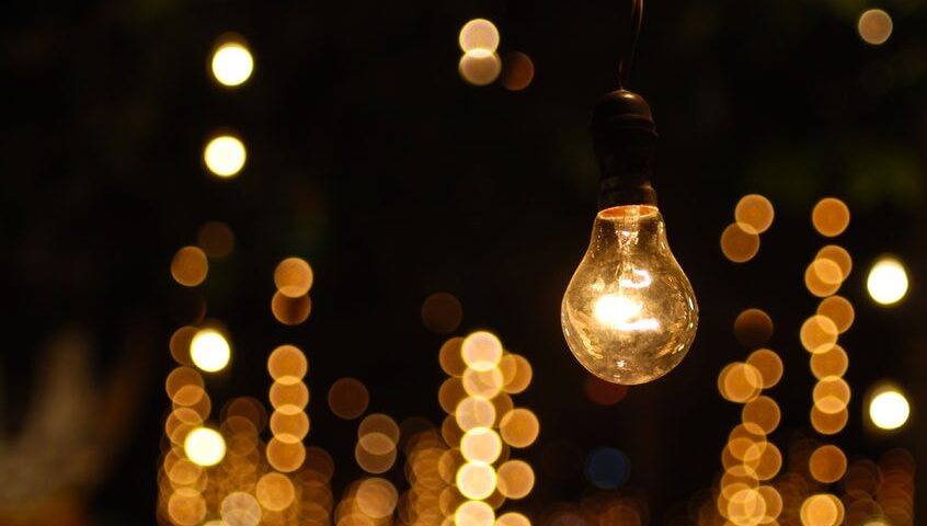 Light bulbs bokeh effect