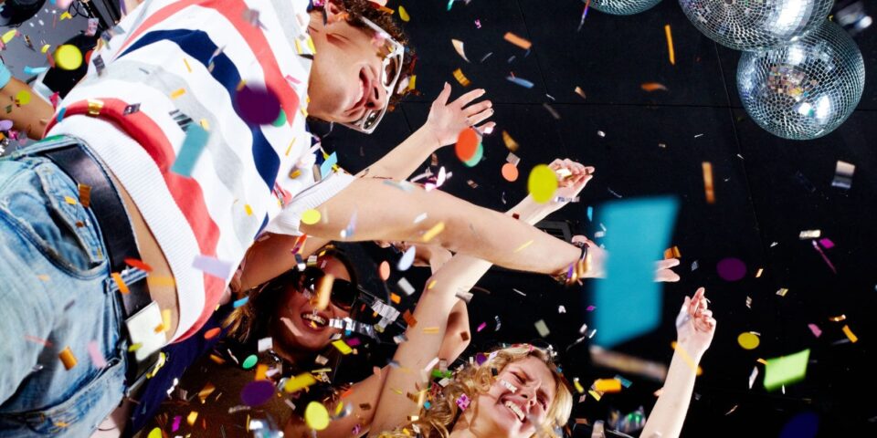 Teenagers celebrating at a party