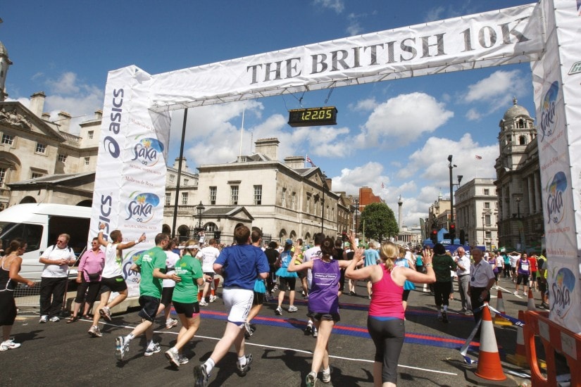 The British 10k finish line