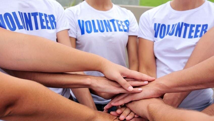 Volunteers' hands