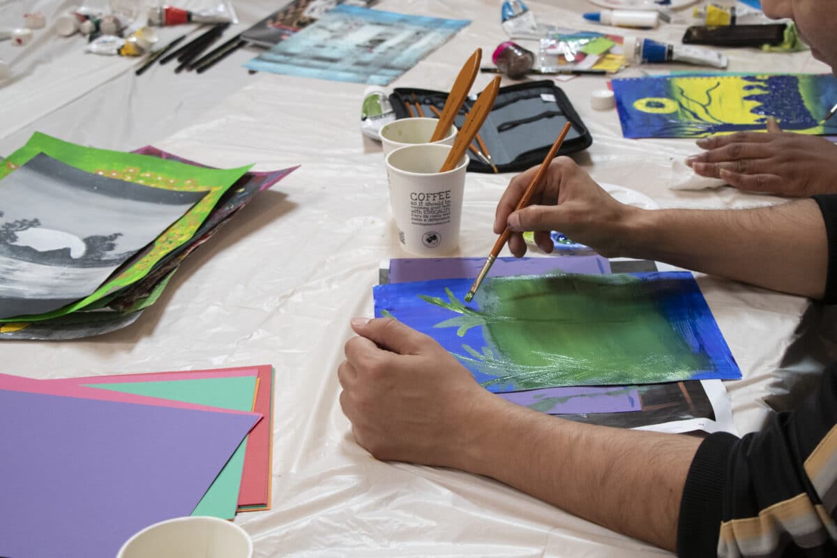 Art with survivors of modern slavery.