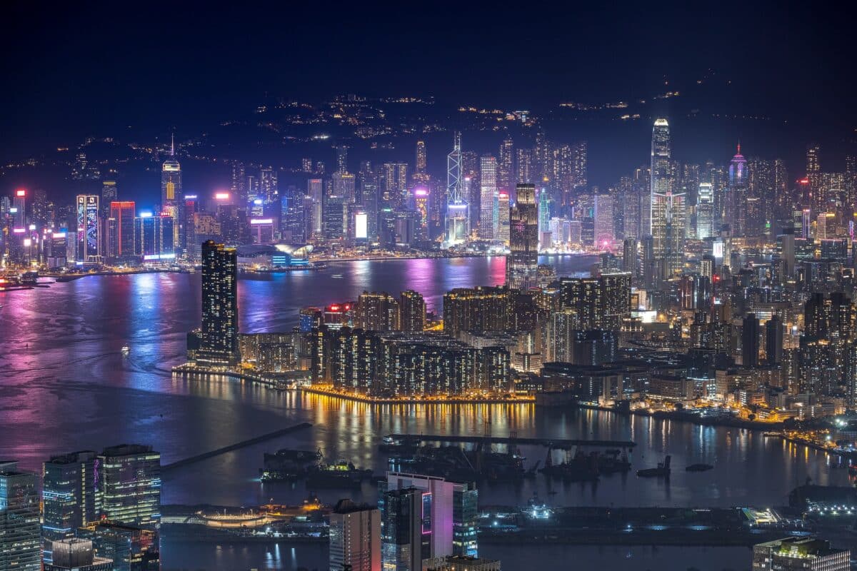 Hong Kong skyline.