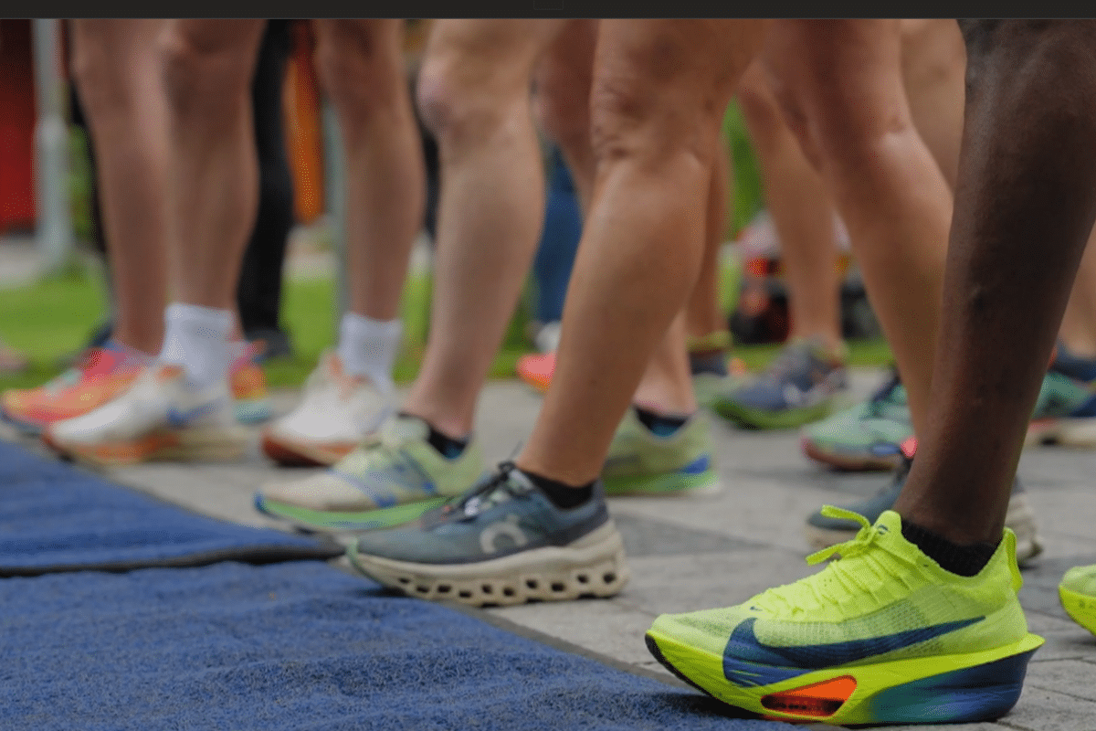 Runners lined up at a start line