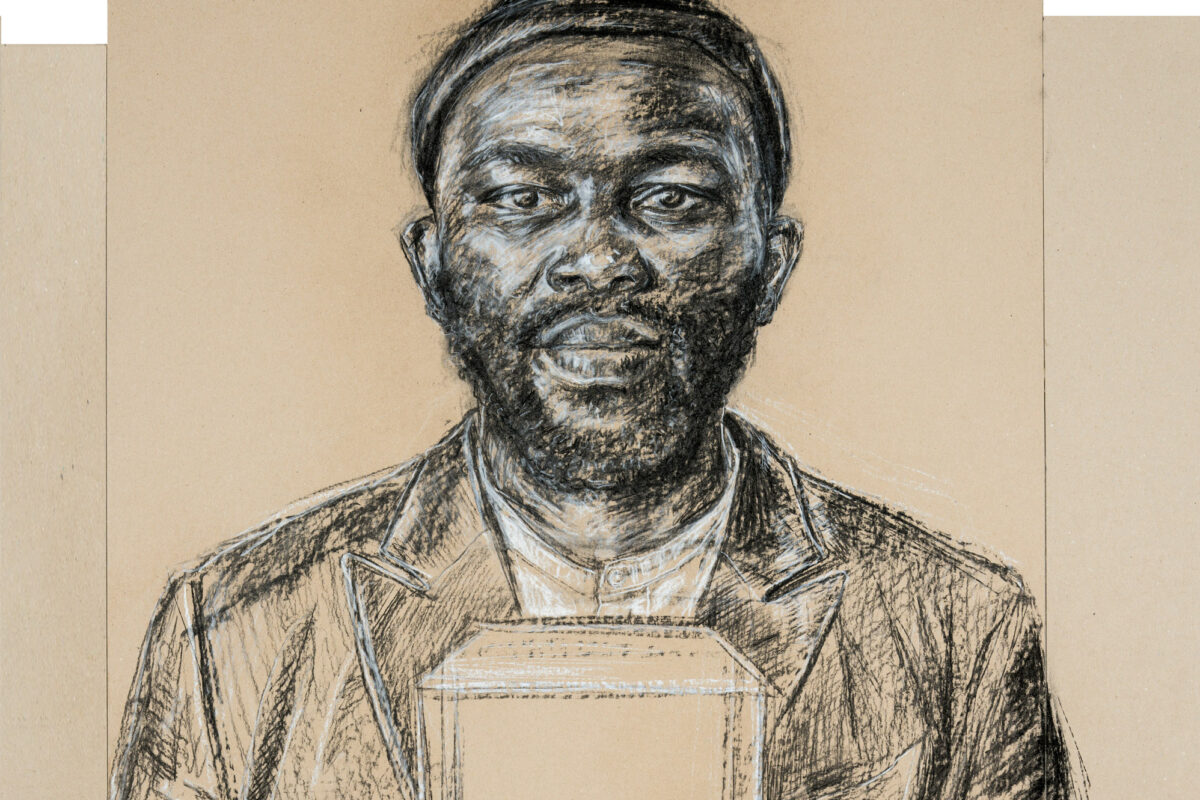 Portrait in progress of JJ Bola