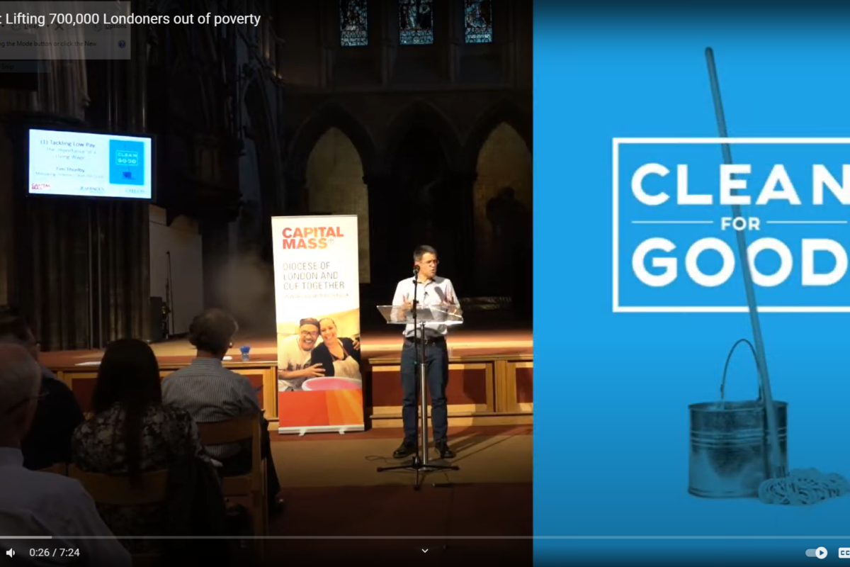 Screenshot of Tim Thorlby presenting on Clean for Good