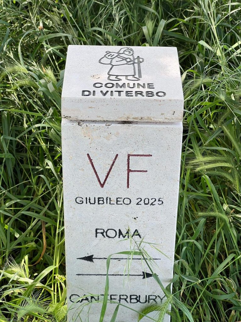 Stone bollard showing direction of pilgrimage