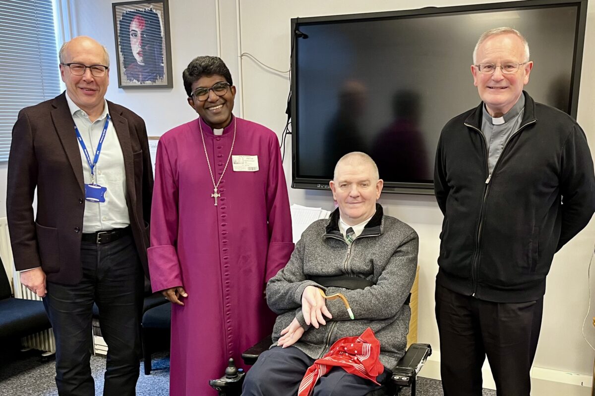 Bishop Anderson with school staff