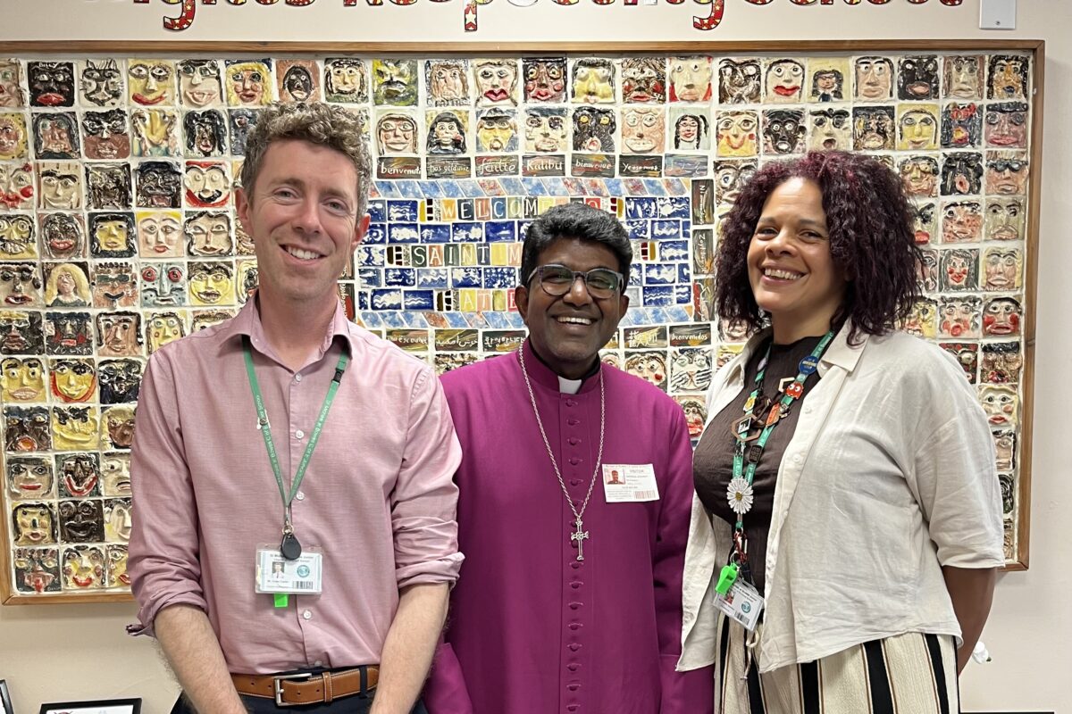 Bishop Anderson with school staff