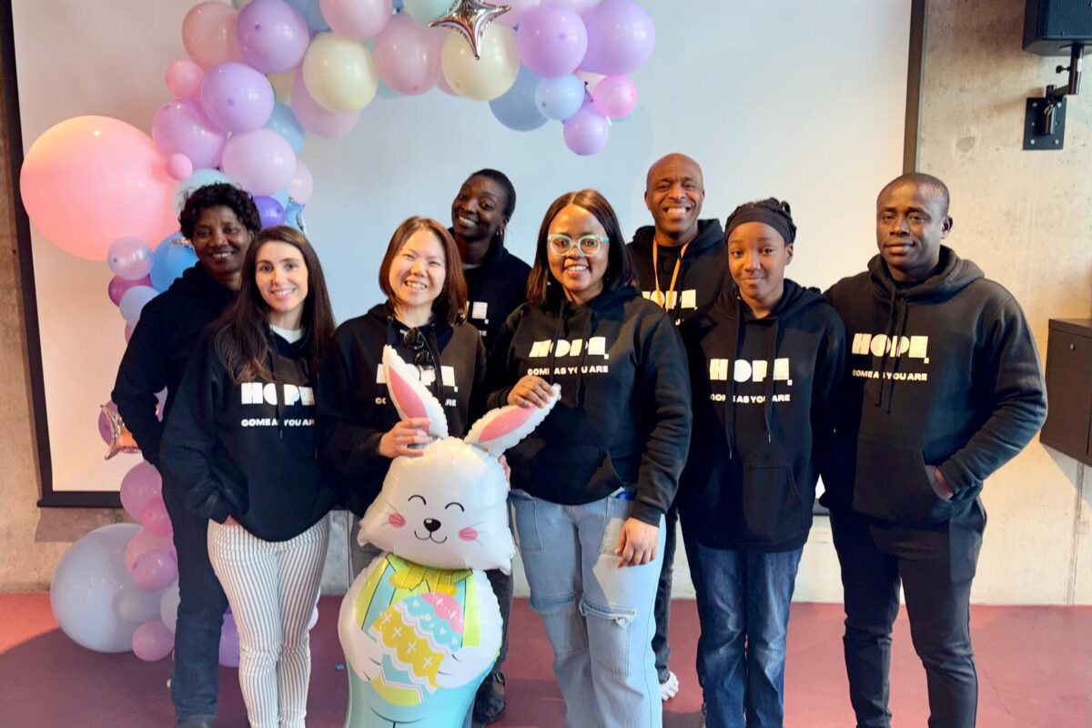 A group wearing Hope Street sweatshirts