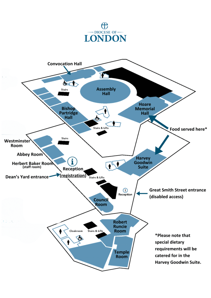 Map of Church House for Bishops' Study Day