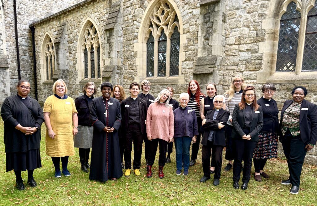 Edmonton female clergy gathering after lunch with Bishop Anderson