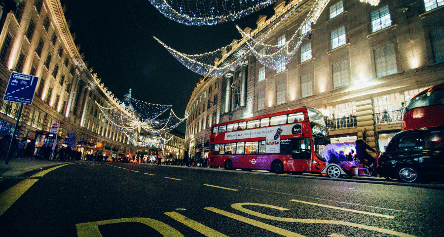 Regent Street with Christmas lights