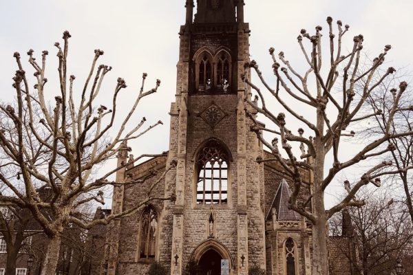Image of burnt St Mark's Hamilton Terrace.