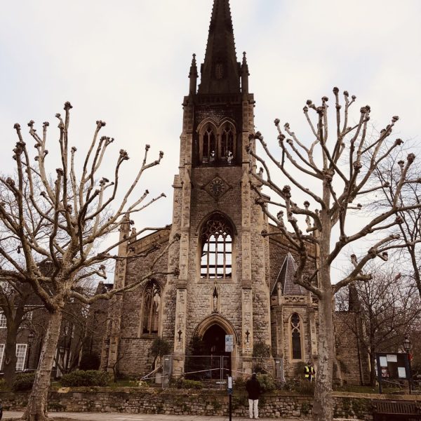 Image of burnt St Mark's Hamilton Terrace.