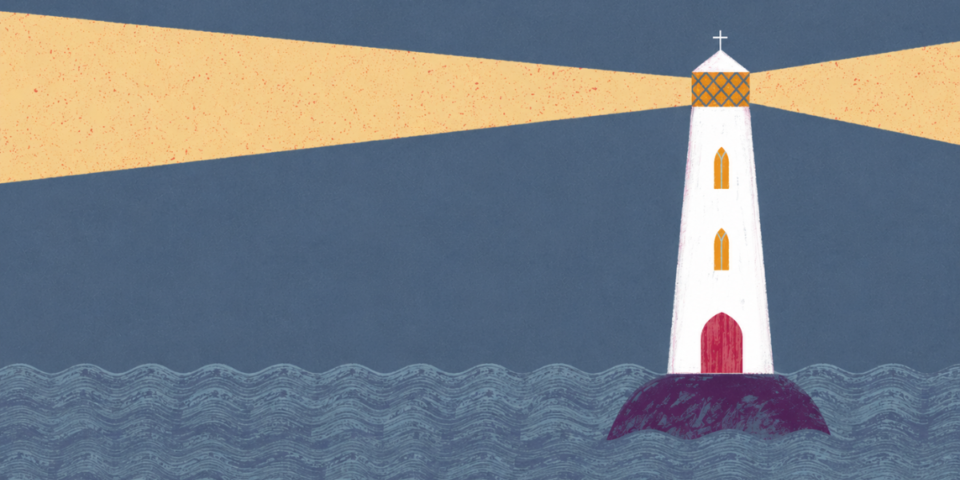 Animated image of light house representing safeguarding