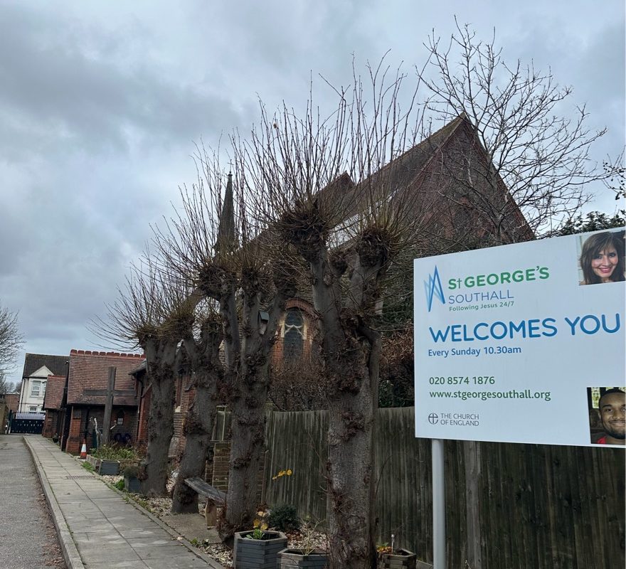 The Welcome Sign Outside of St George's Southall